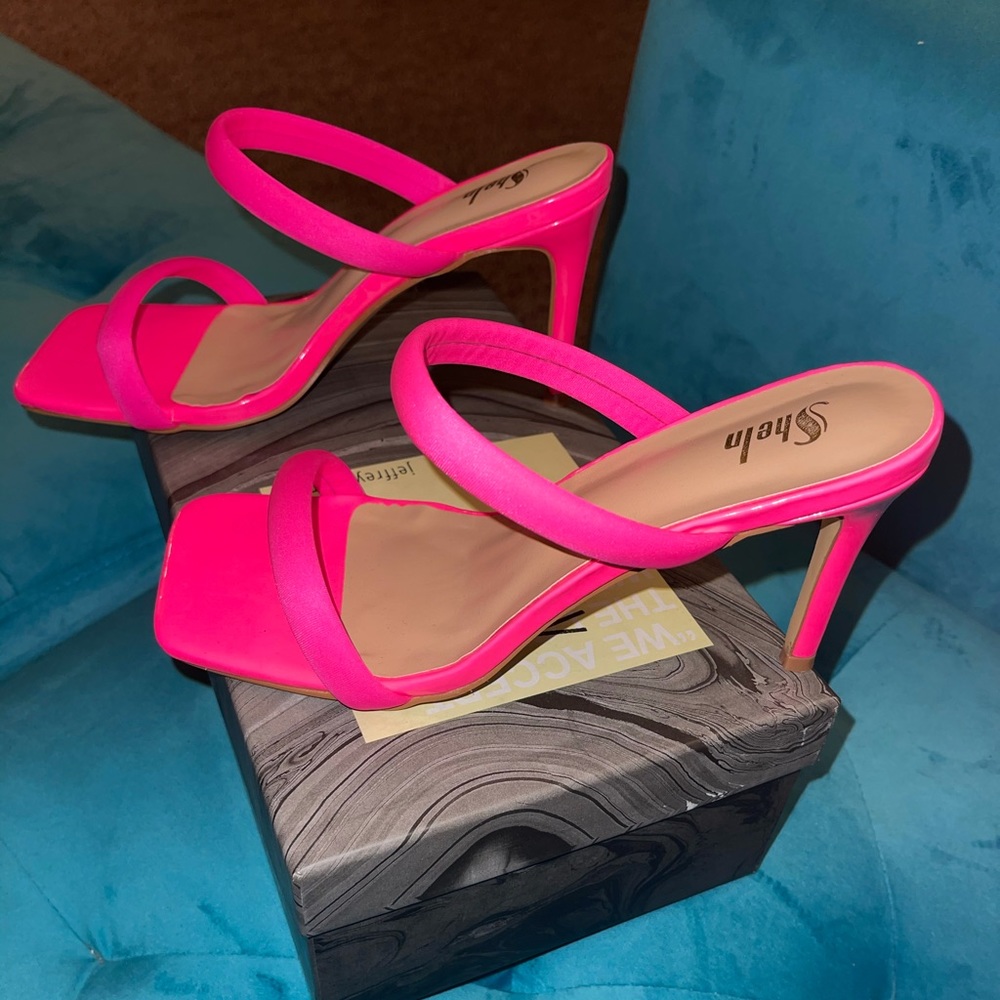 Brand new Shein Neon Mule Slide Heels / Sandals